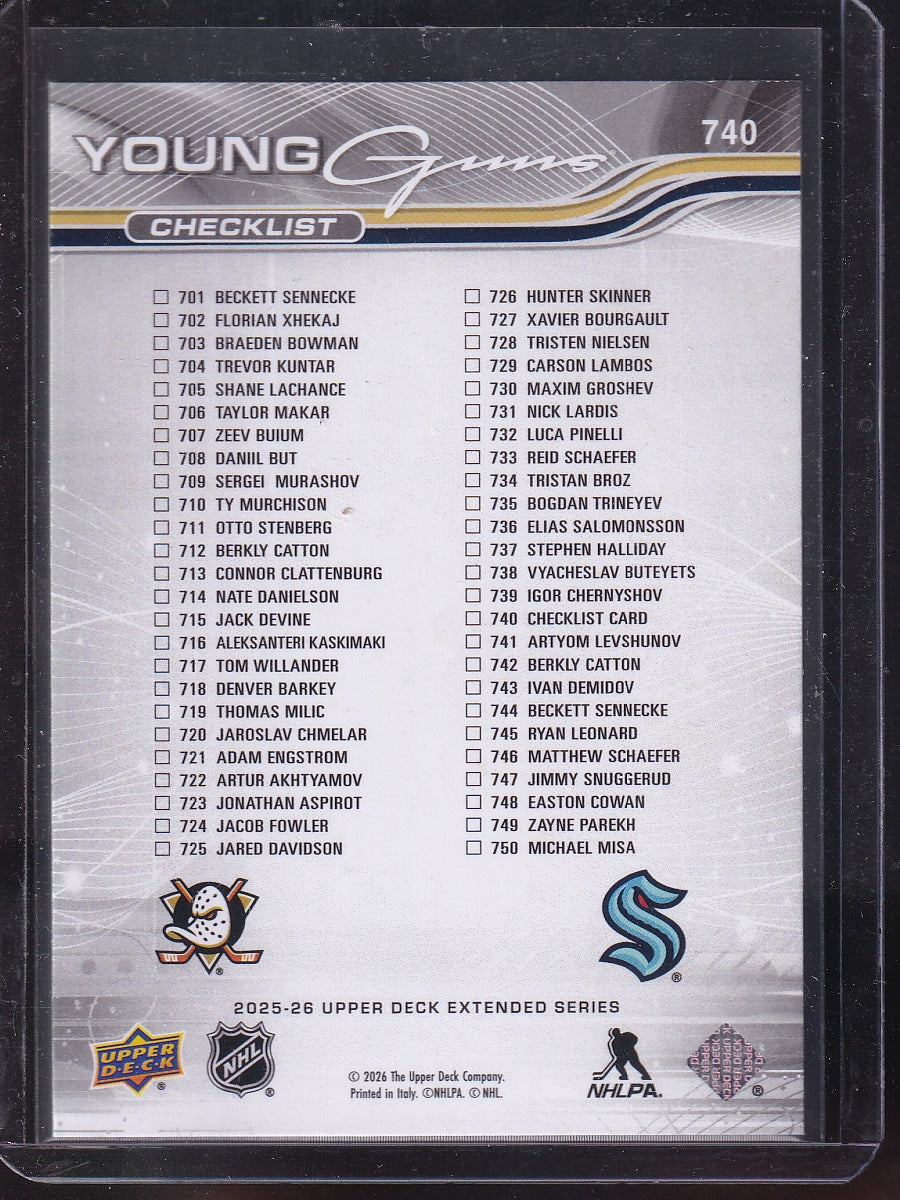 2025-26 Upper Deck #740 Beckett Sennecke / Berkly Catton