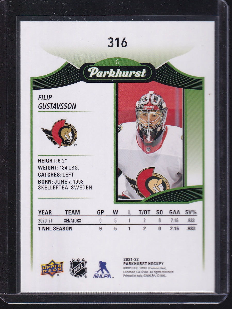 2021-22 Parkhurst #316 Filip Gustavsson