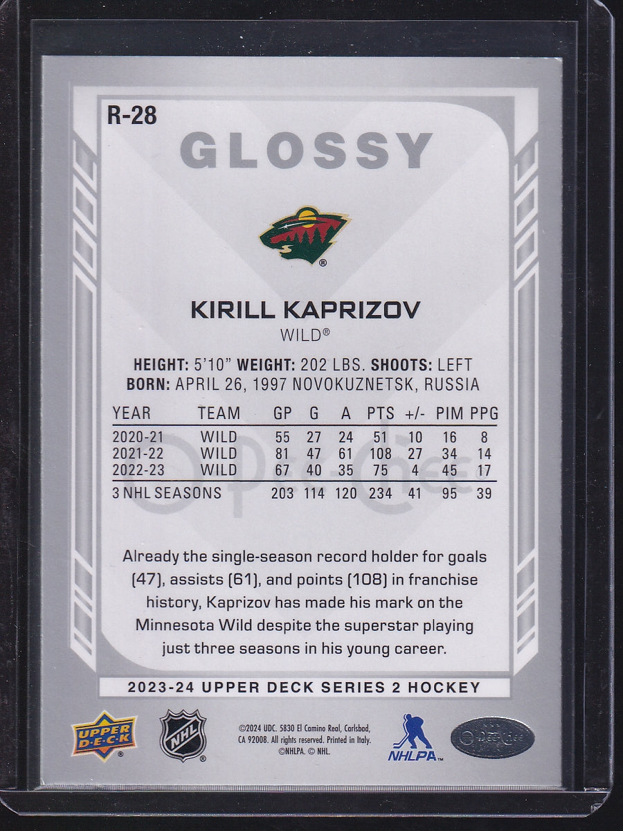 2023-24 Upper Deck #R-28 Kirill Kaprizov O-Pee-Chee Glossy