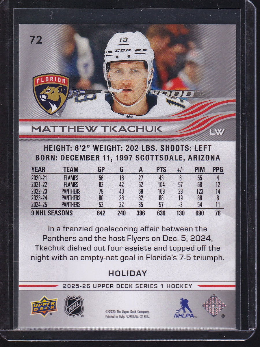 2025-26 Upper Deck #72 Matthew Tkachuk
