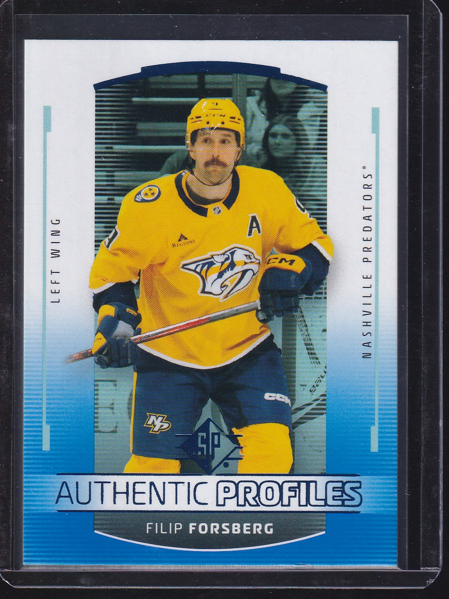 2025-26 SP #AP-9 Filip Forsberg Authentic Profiles Blue