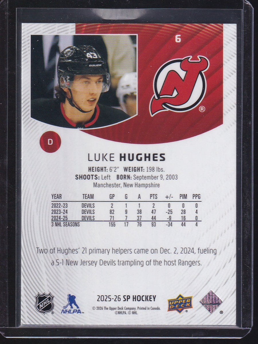 2025-26 SP #6 Luke Hughes