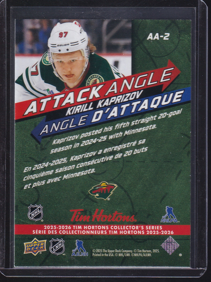 2025-26 Upper Deck Tim Hortons #AA-2 Kirill Kaprizov Attack Angle