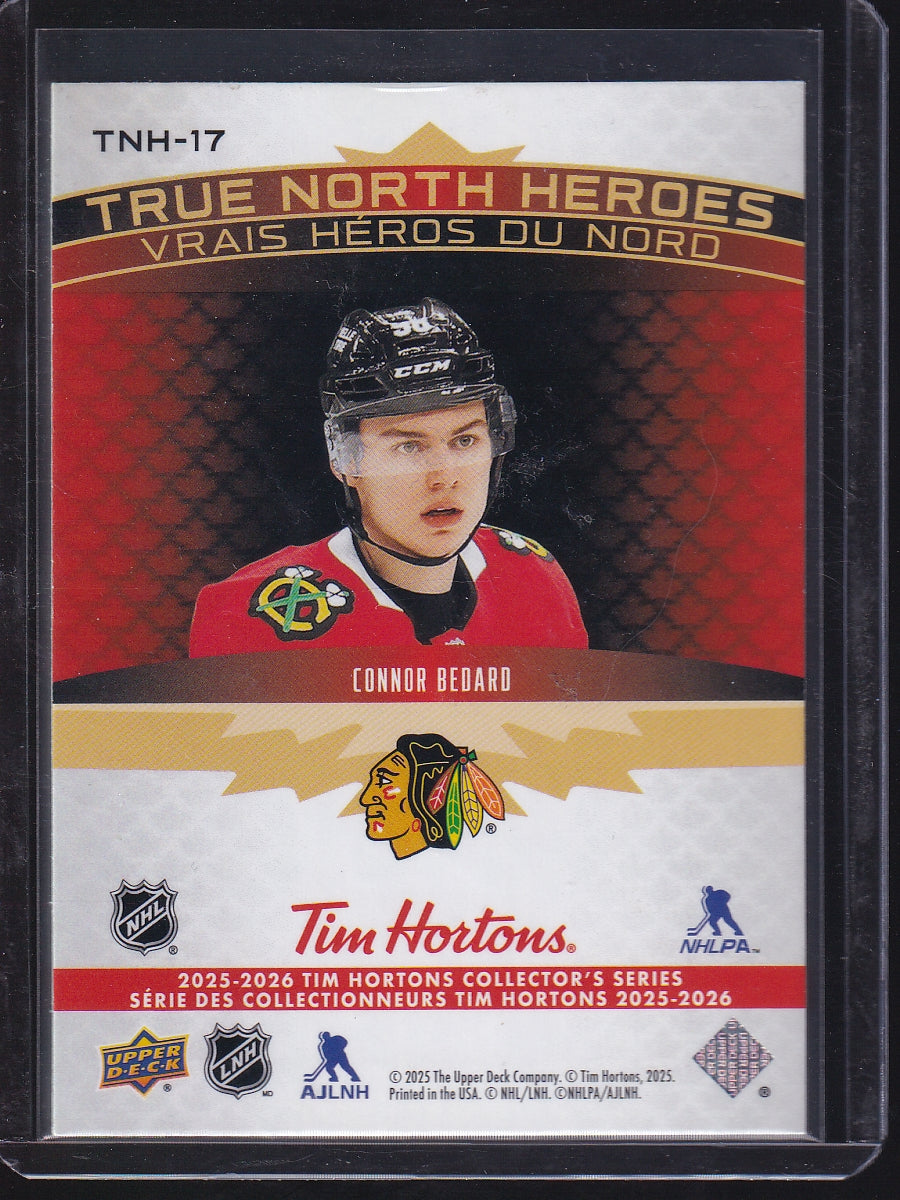 2025-26 Upper Deck Tim Hortons #TNH-17 Connor Bedard True North Heroes