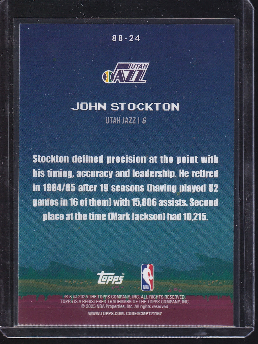 2025-26 Topps #8B-24 John Stockton 8-Bit Ballers Holo Foil