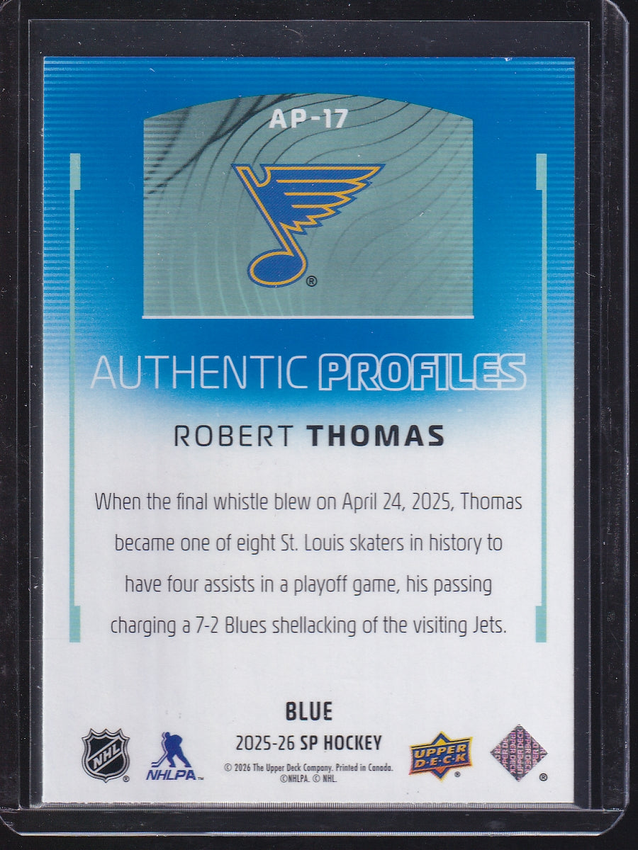 2025-26 SP #AP-17 Robert Thomas Authentic Profiles Blue