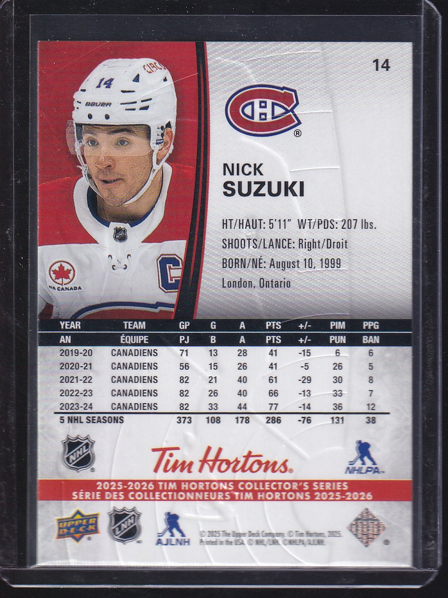 2025-26 Upper Deck Tim Hortons #14 Nick Suzuki