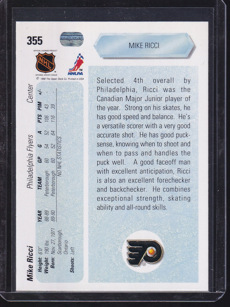 1990-91 Upper Deck French #355 Mike Ricci