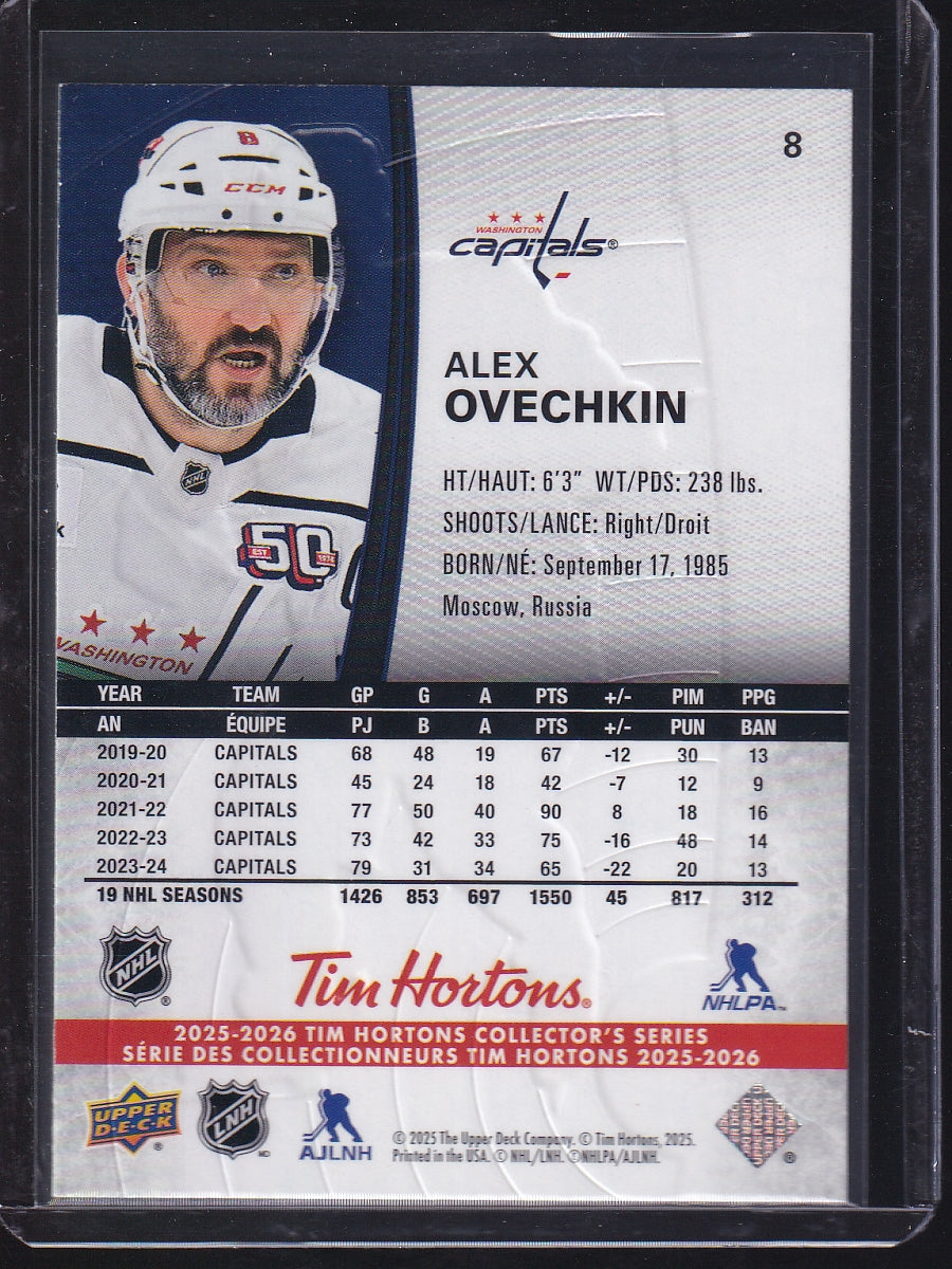 2025-26 Upper Deck Tim Hortons #8 Alex Ovechkin