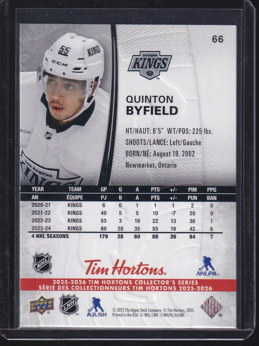 2025-26 Upper Deck Tim Hortons #66 Quinton Byfield