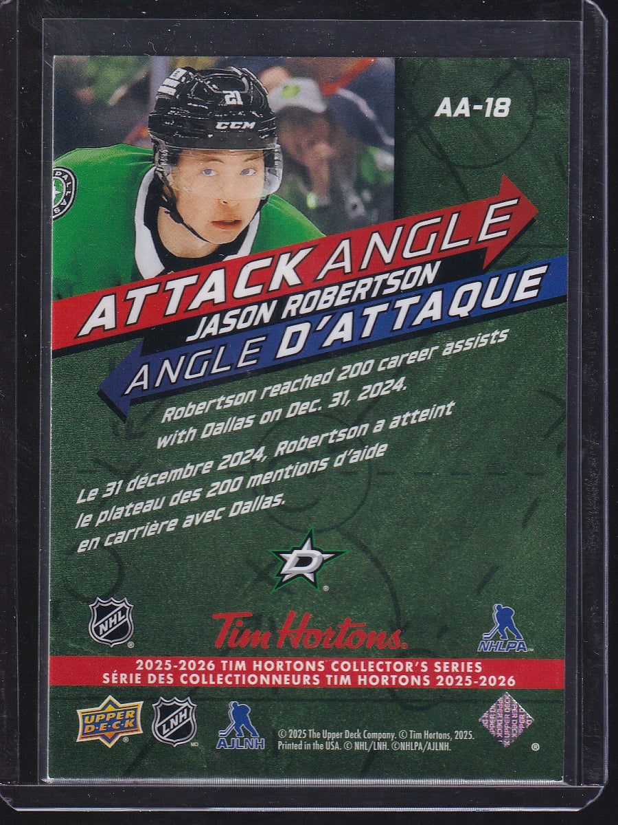 2025-26 Upper Deck Tim Hortons #AA-18 Jason Robertson Attack Angle