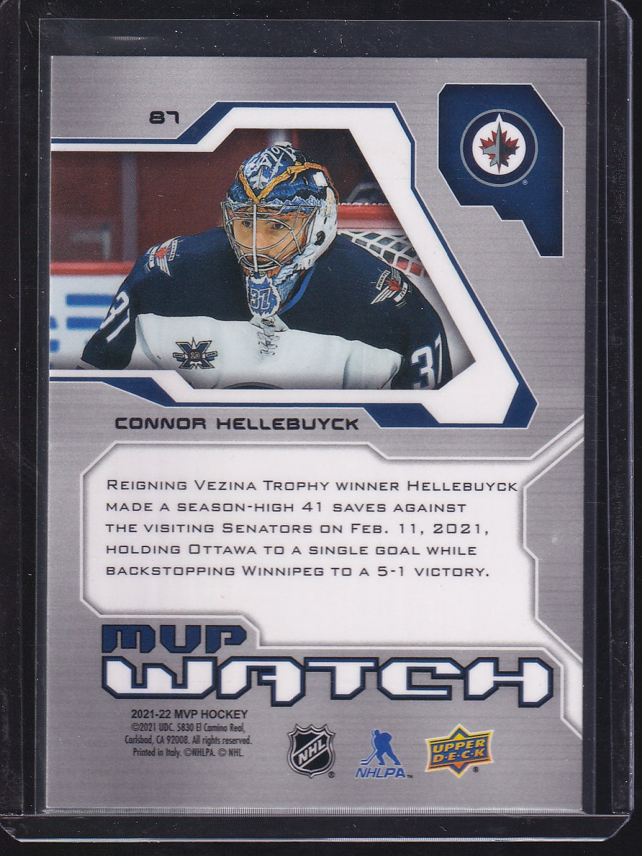 2021-22 Upper Deck MVP #87 Connor Hellebuyck 20th Anniversary