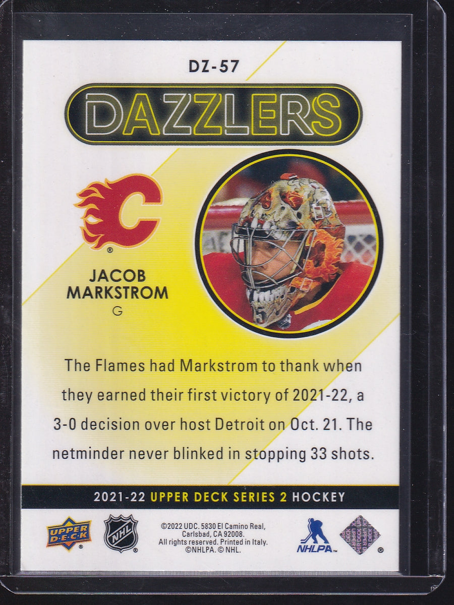 2021-22 Upper Deck #DZ-57 Jacob Markstrom Dazzlers Orange