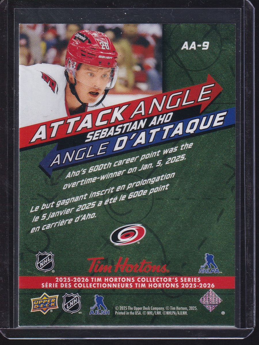 2025-26 Upper Deck Tim Hortons #AA-9 Sebastian Aho Attack Angle