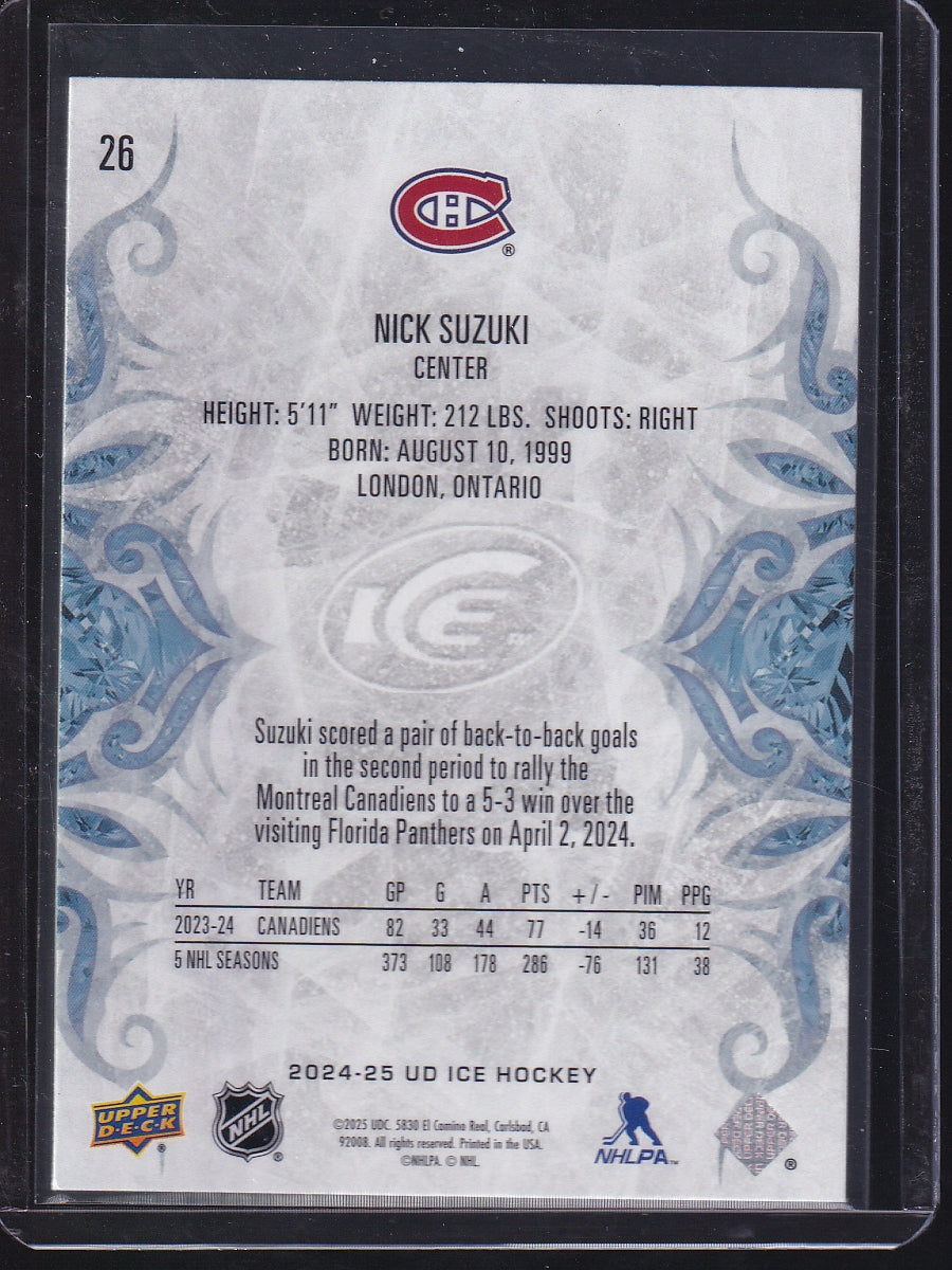 2024-25 Upper Deck Ice #26 Nick Suzuki