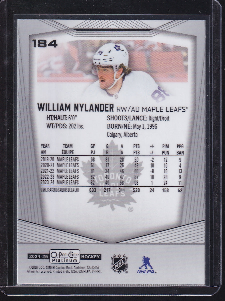 2024-25 O-Pee-Chee Platinum #184 William Nylander