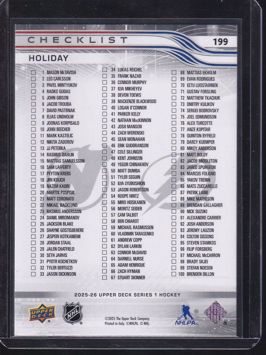 2025-26 Upper Deck #199 Jacob Markstrom / Andrei Vasilevskiy