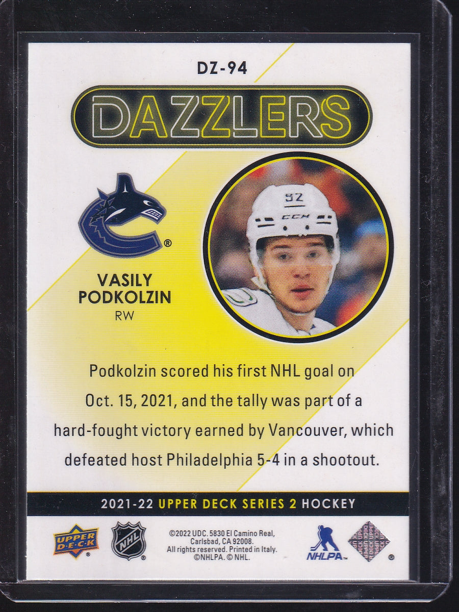2021-22 Upper Deck #DZ-94 Vasily Podkolzin Dazzlers Orange