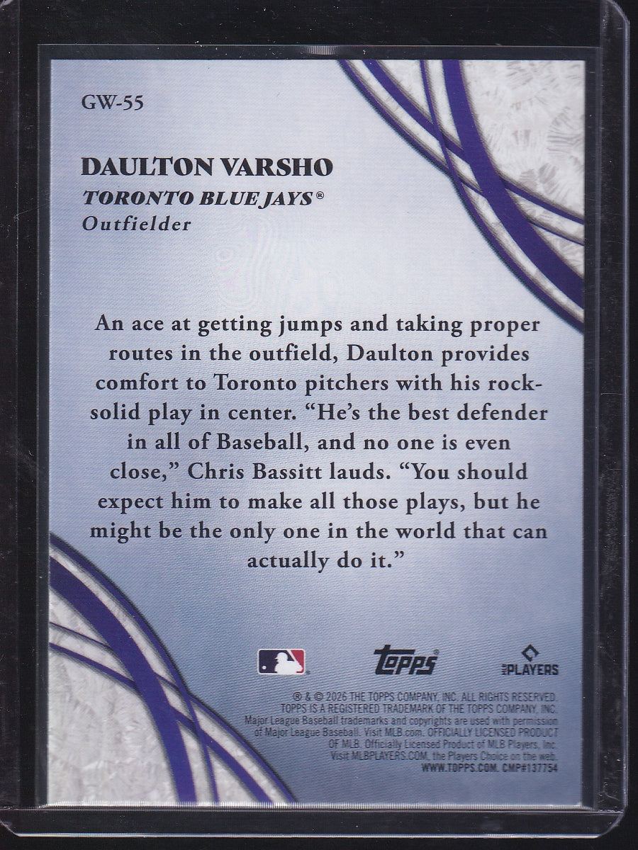 2026 Topps #GW-55 Daulton Varsho Glove Work