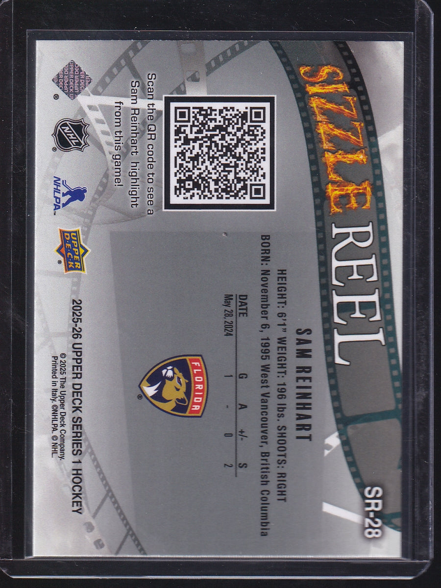 2025-26 Upper Deck #SR-28 Sam Reinhart Sizzle Reel Speckle