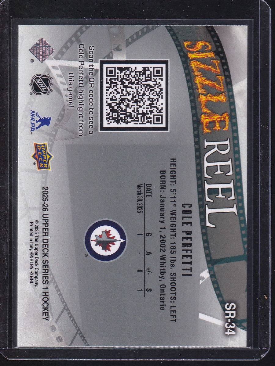 2025-26 Upper Deck #SR-34 Cole Perfetti Sizzle Reel