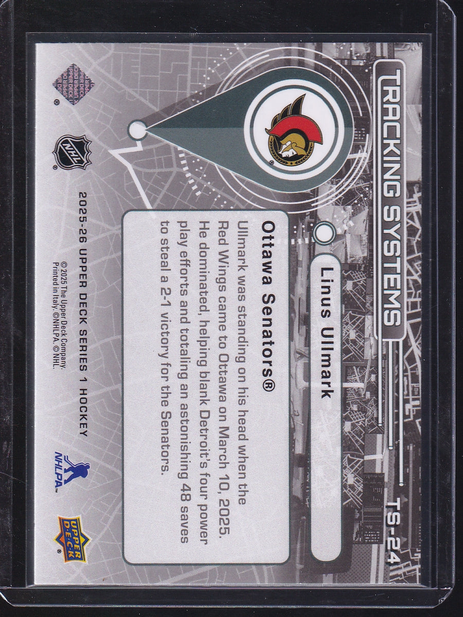 2025-26 Upper Deck #TS-24 Linus Ullmark Tracking Systems