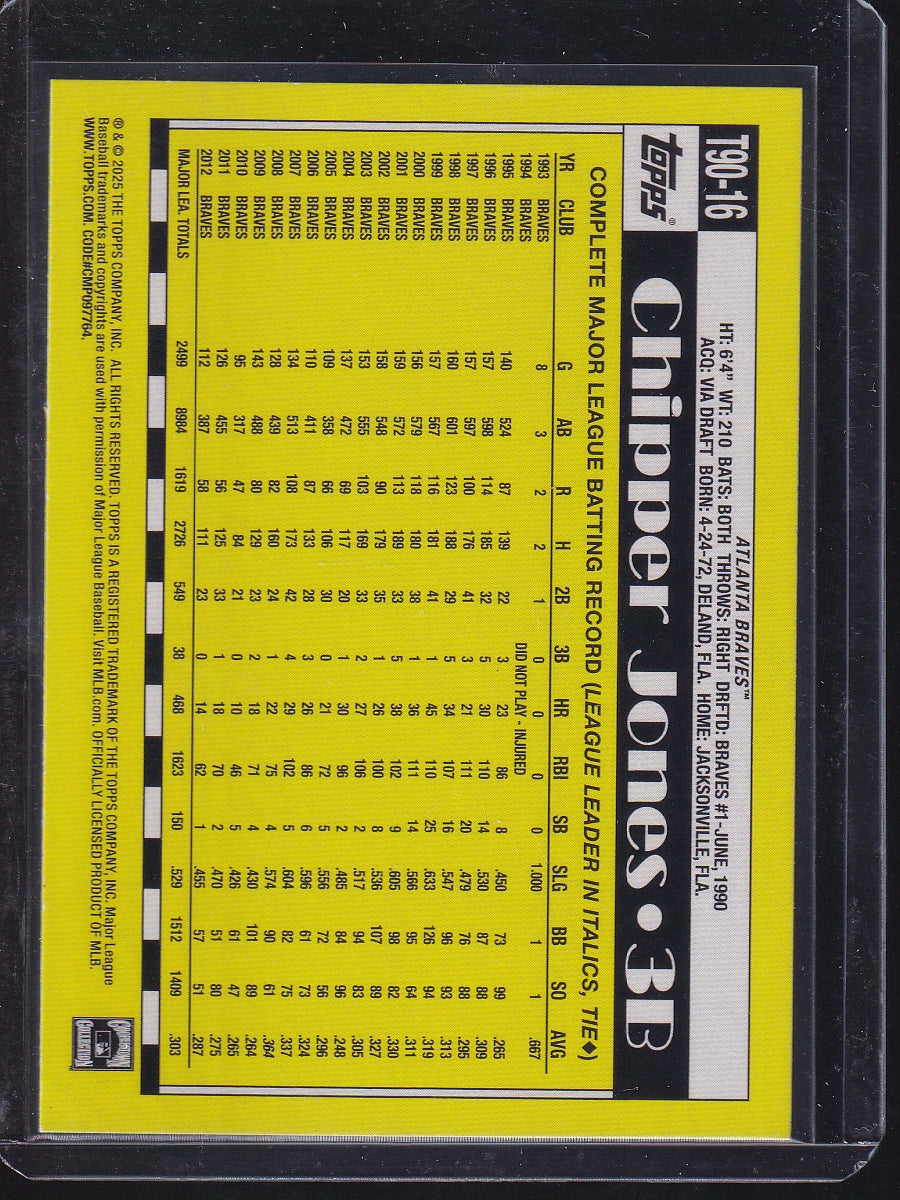 2021 Topps #86AS-29 Chipper Jones 1986 Topps Baseball 35th Anniversary All-Stars
