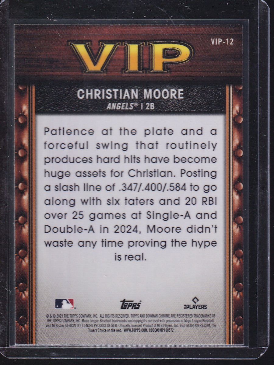 2025 Bowman #VIP-12 Christian Moore Very Important Prospects