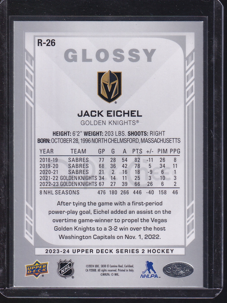 2023-24 Upper Deck #R-26 Jack Eichel O-Pee-Chee Glossy