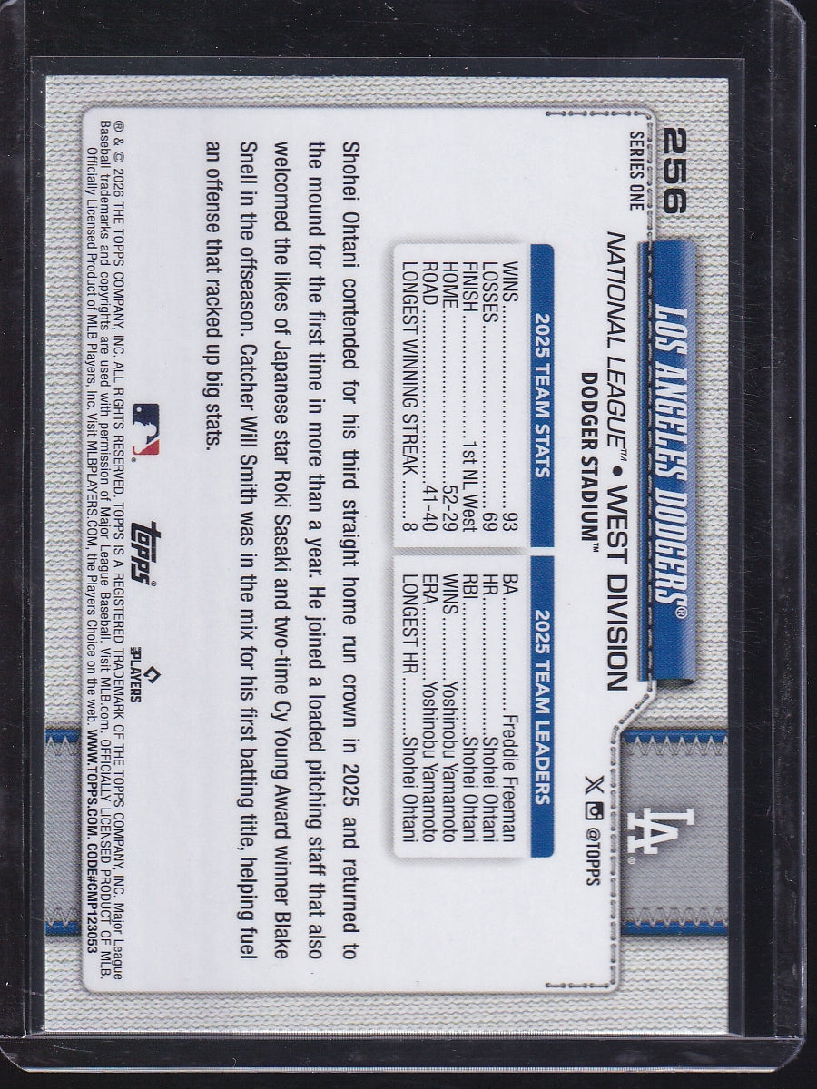 2026 Topps #256 Los Angeles Dodgers
