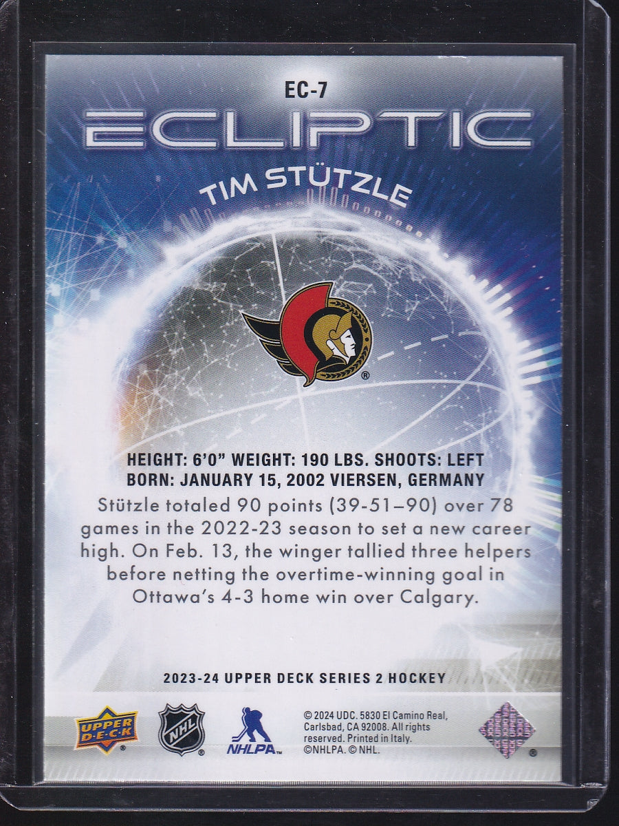2023-24 Upper Deck #EC-7 Tim Stutzle Ecliptic