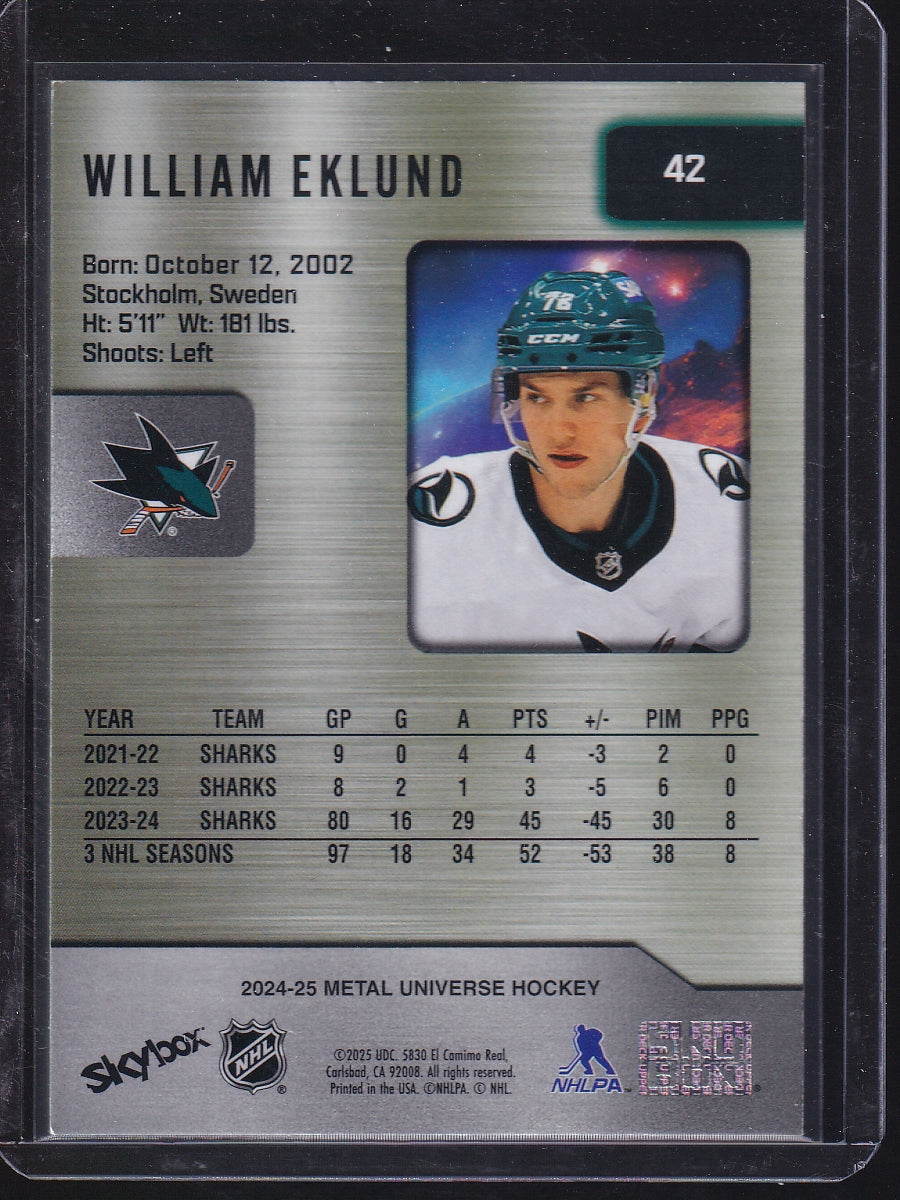2024-25 SkyBox Metal Universe #42 William Eklund