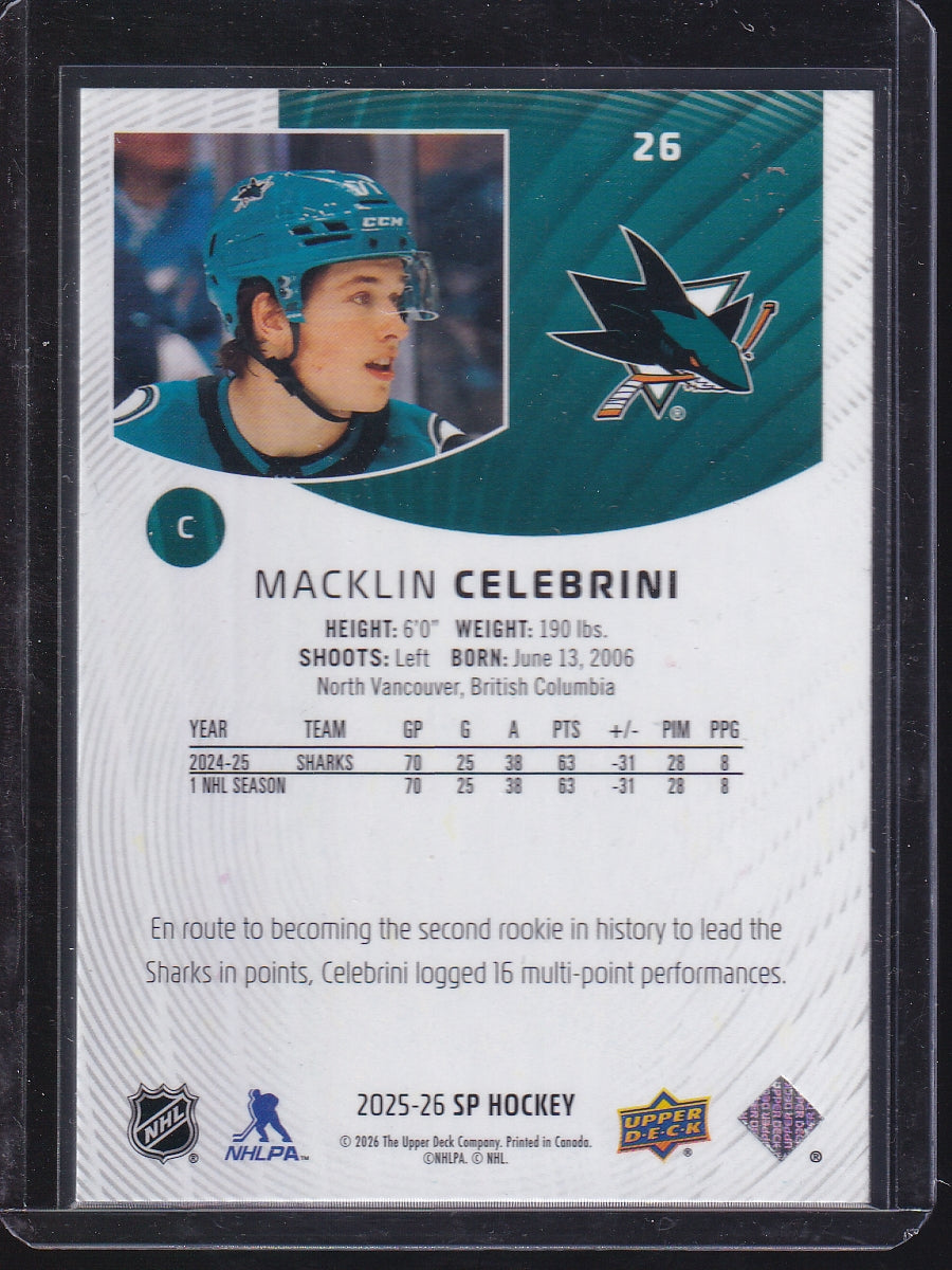 2025-26 SP #26 Macklin Celebrini