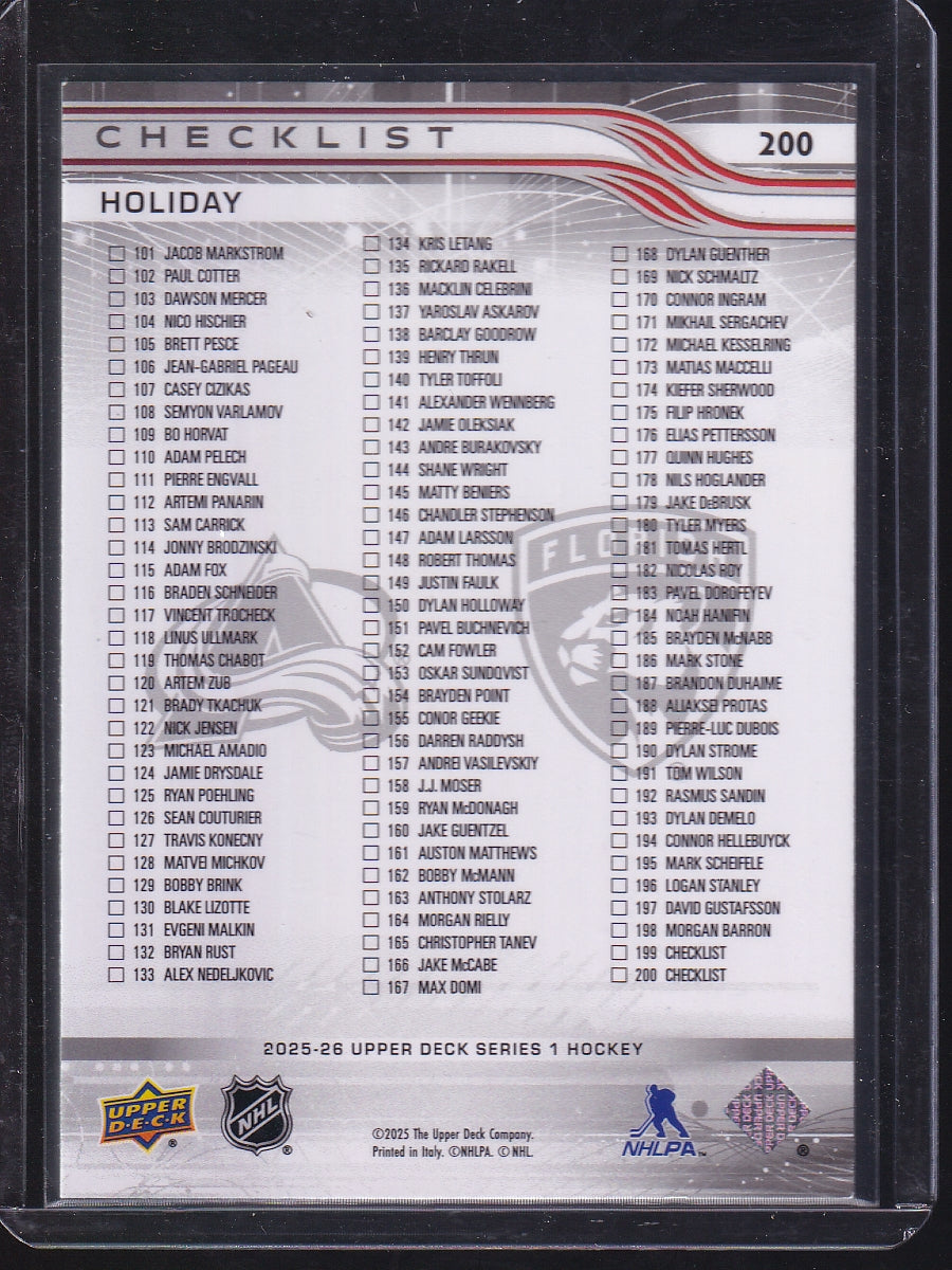 2025-26 Upper Deck #200 Nathan MacKinnon / Matthew Tkachuk High Gloss #/10