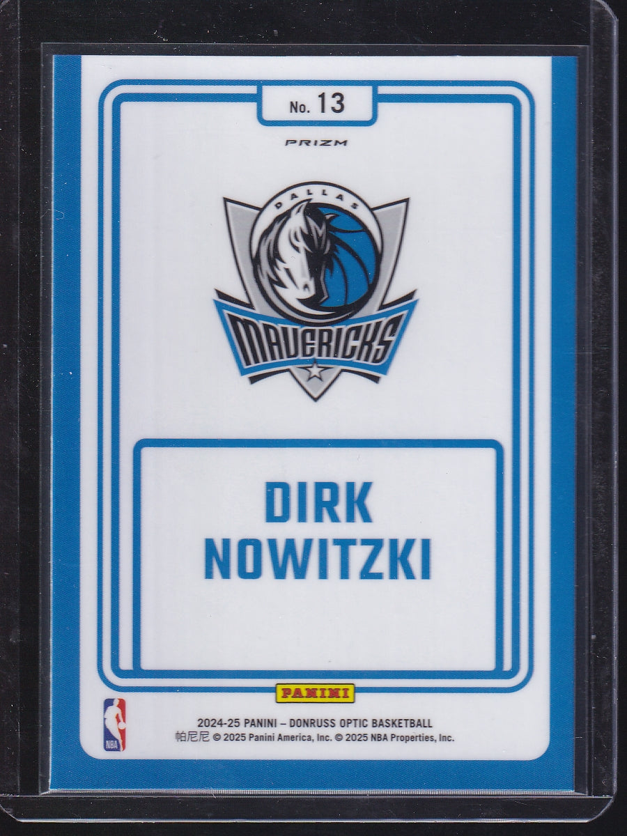 2024-25 Donruss Optic #13 Dirk Nowitzki Winner Stays Holo