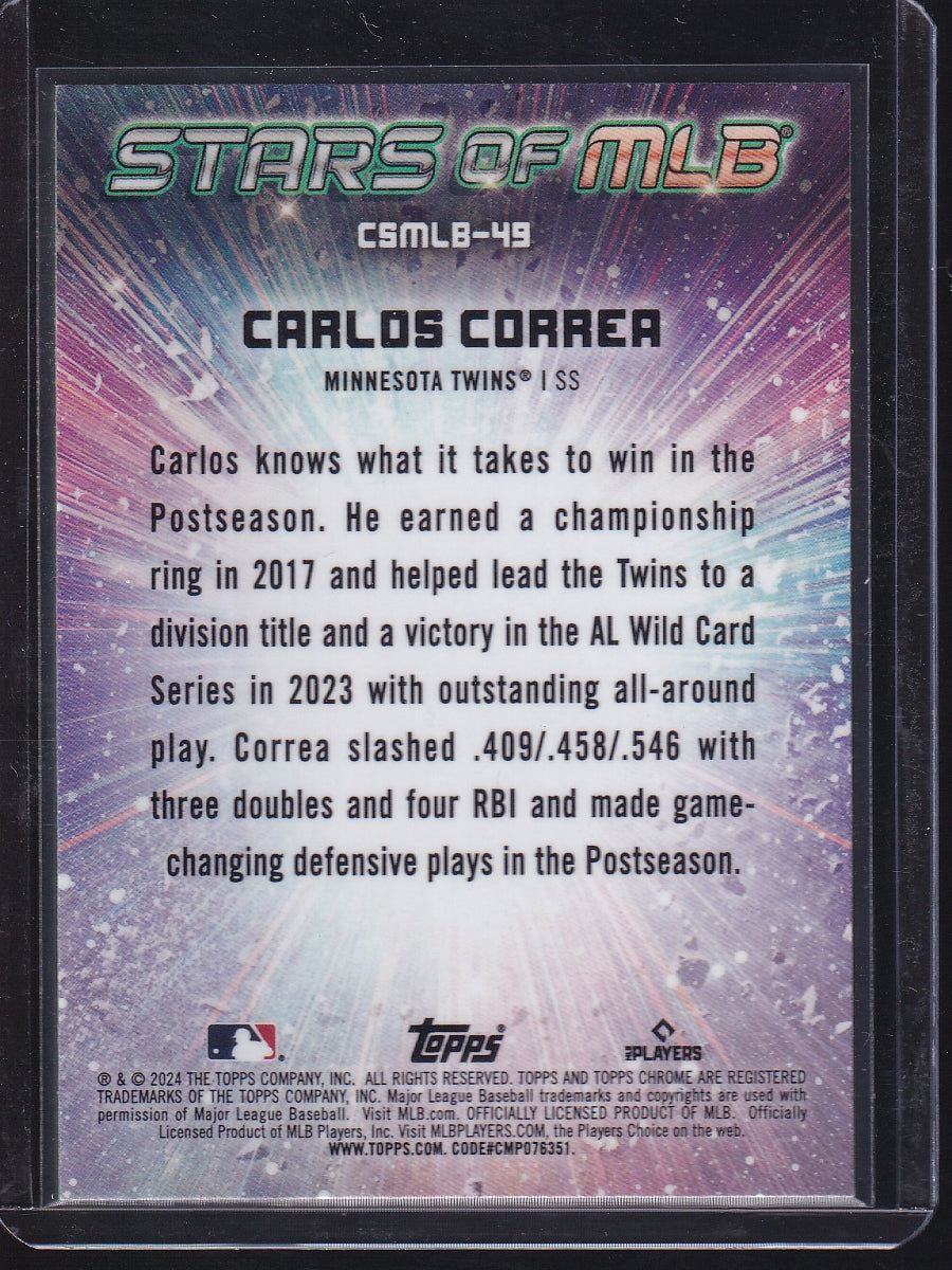 2024 Topps #CSMLB-49 Carlos Correa Stars of MLB Chrome