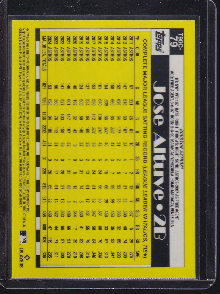 2025 Topps #T90C-79 Jose Altuve 1990 Topps Baseball