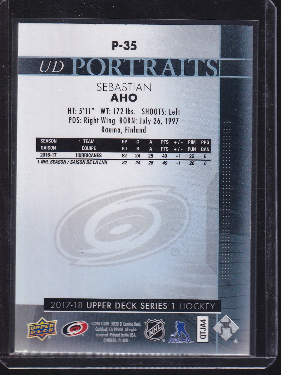 2017-18 Upper Deck #P-35 Sebastian Aho UD Portraits