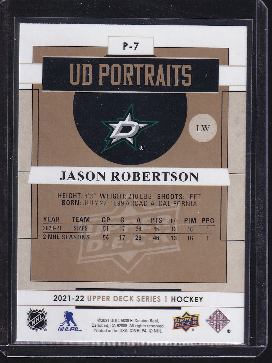 2021-22 Upper Deck #P-7 Jason Robertson UD Portraits
