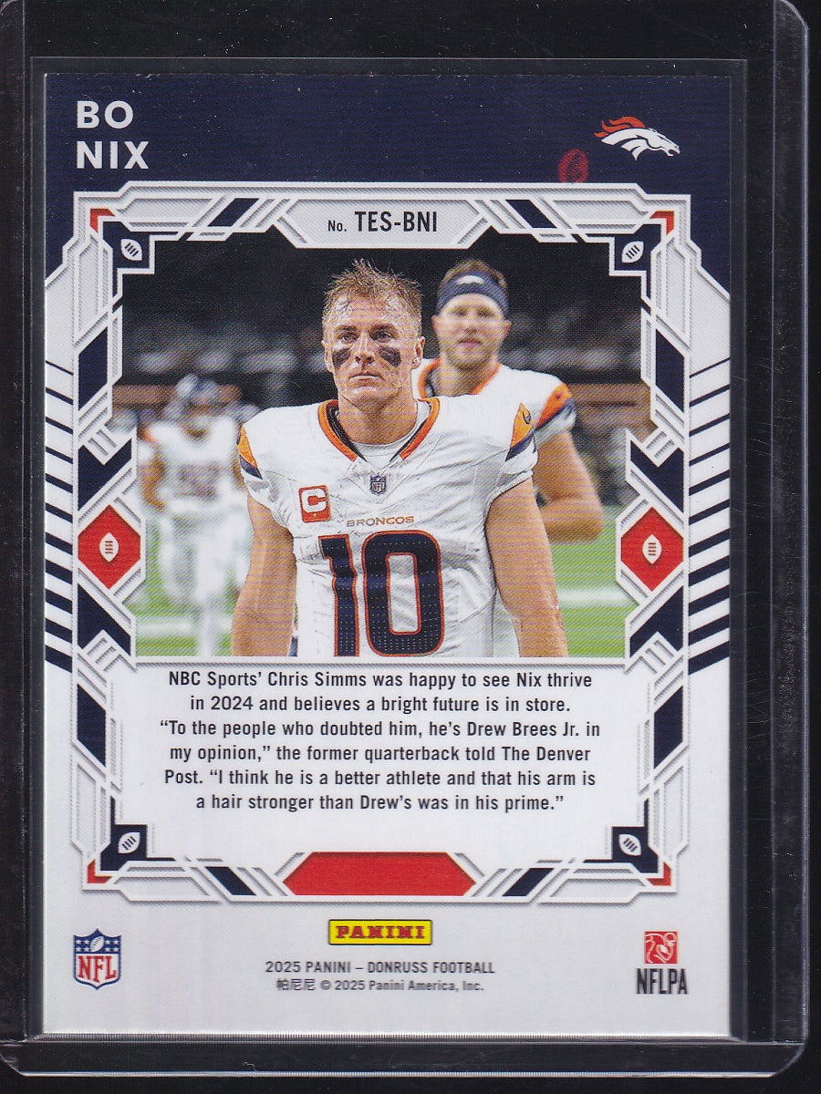 2025 Donruss #TES-BNI Bo Nix Elite Series