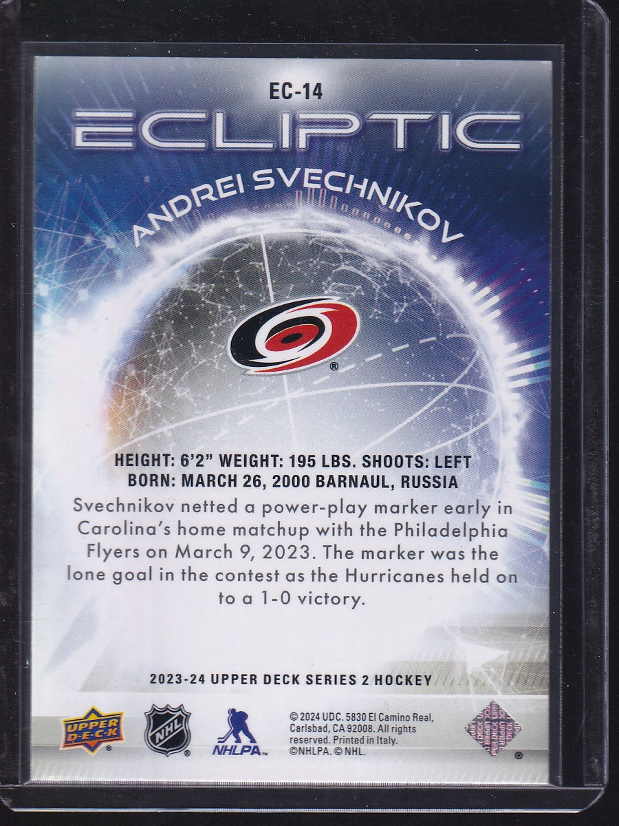 2023-24 Upper Deck #EC-14 Andrei Svechnikov Ecliptic Sparkle