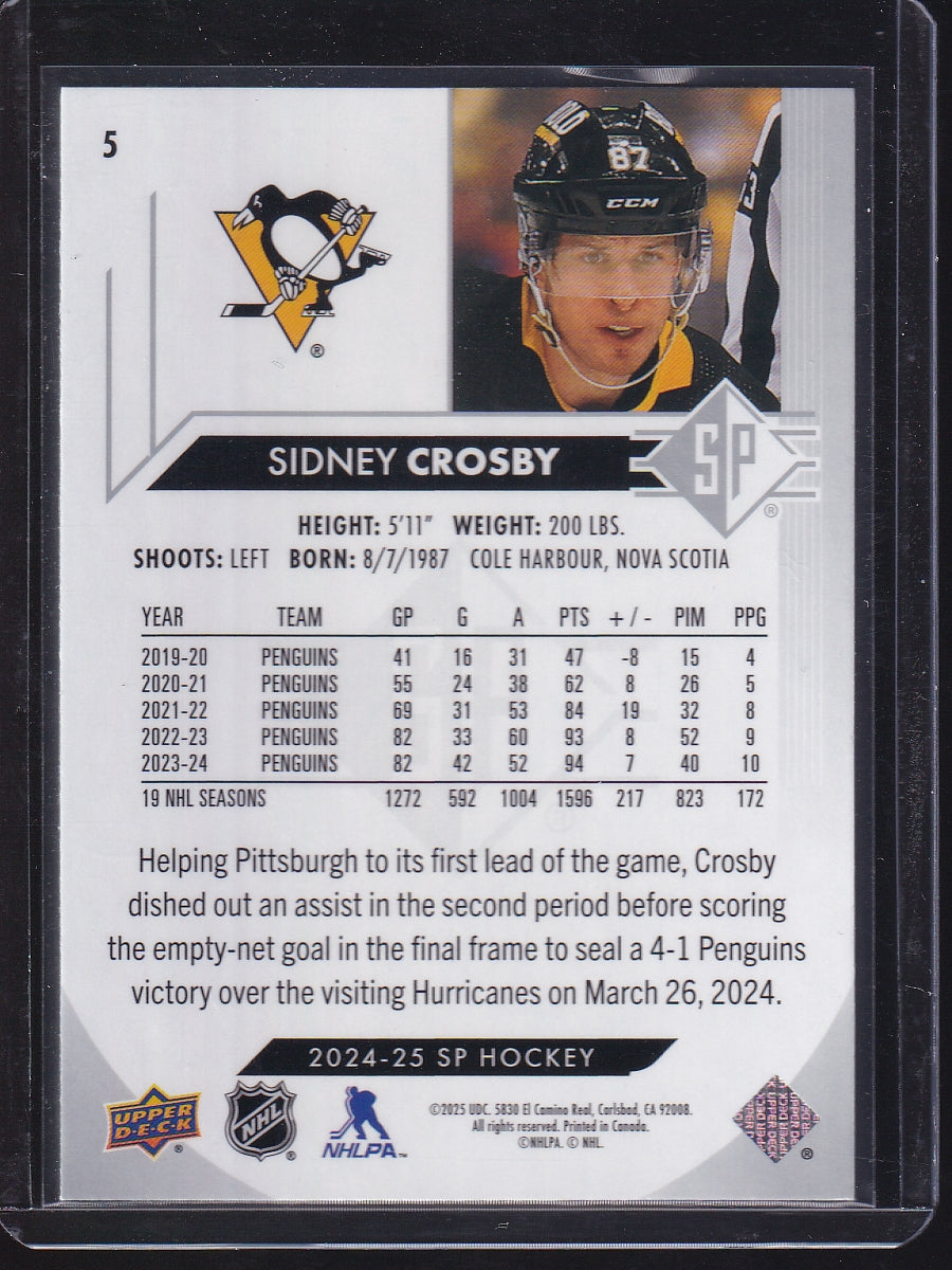 2024-25 SP Authentic #5 Sidney Crosby
