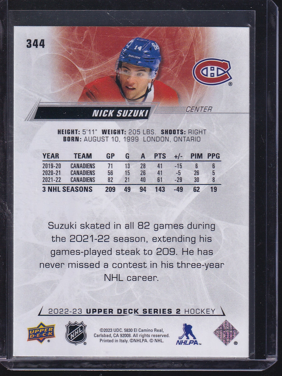 2022-23 Upper Deck #344 Nick Suzuki