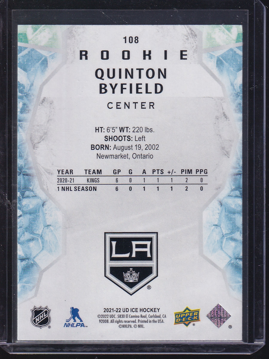 2021-22 Upper Deck Ice #108 Quinton Byfield