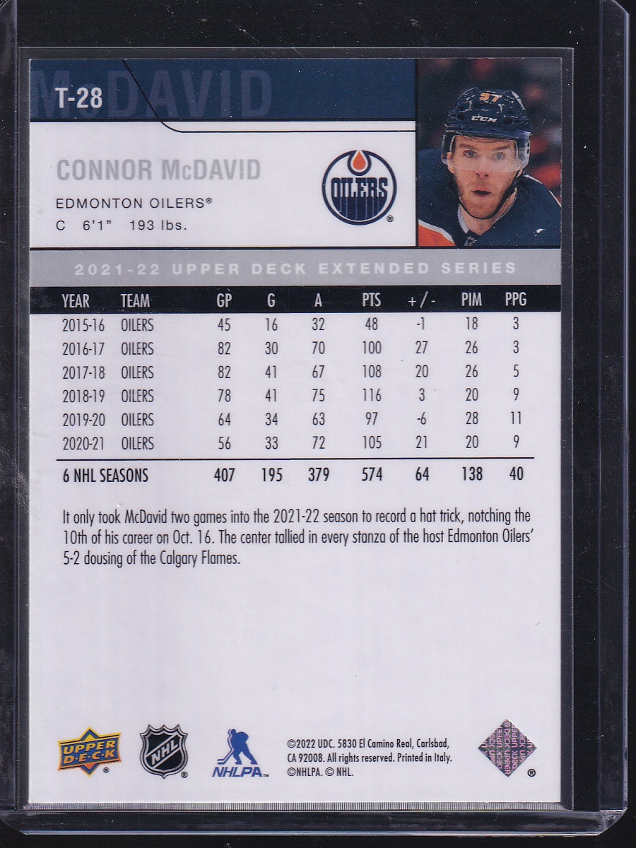 2021-22 Upper Deck #T-28 Connor McDavid 2006-07 Upper Deck Retro