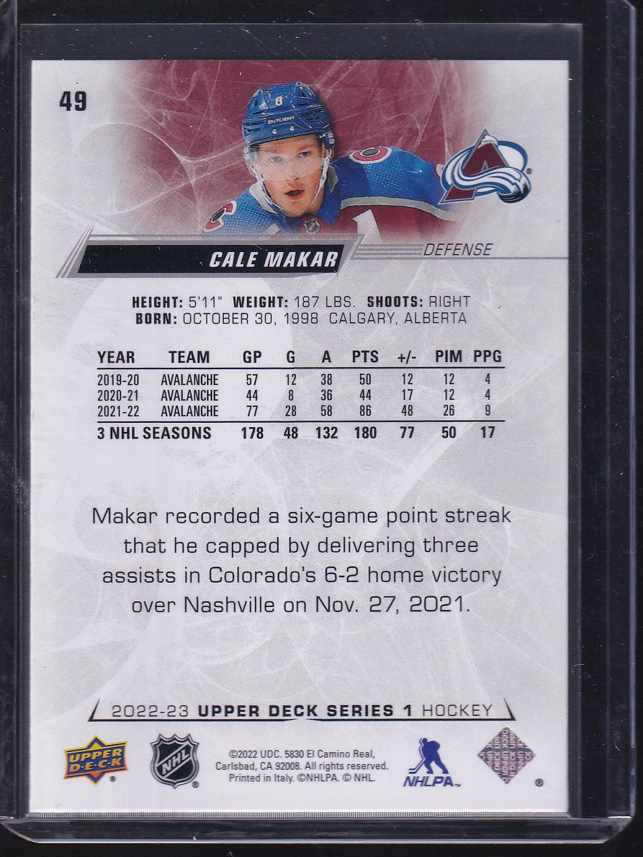 2022-23 Upper Deck #49 Cale Makar