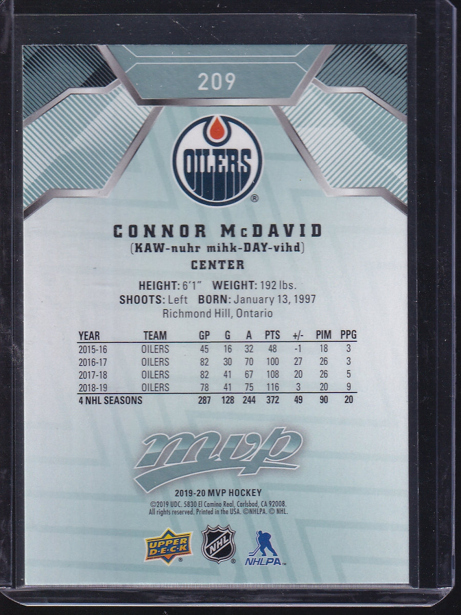 2019-20 Upper Deck MVP #209 Connor McDavid