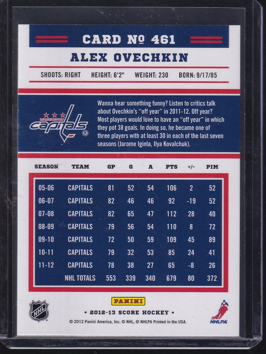 2012-13 Score #461 Alex Ovechkin