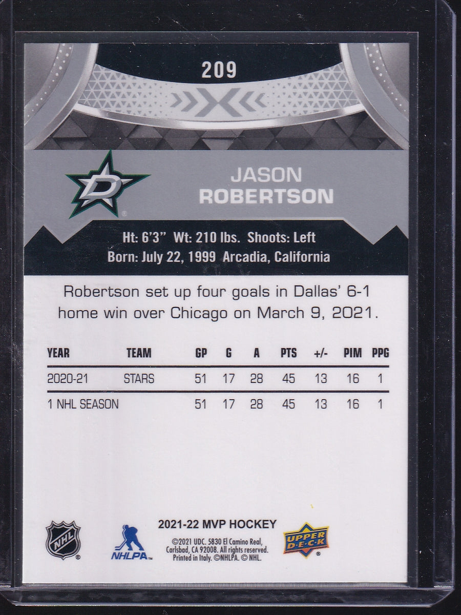 2021-22 Upper Deck MVP #209 Jason Robertson Silver Script