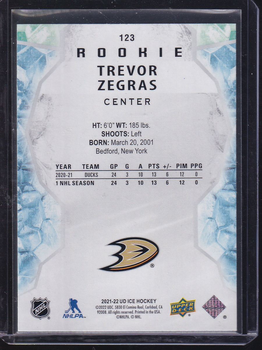2021-22 Upper Deck Ice #123 Trevor Zegras